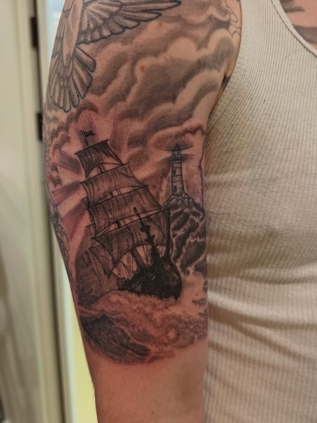 Tattoo by @abbietaylortattoos — black_and_grey