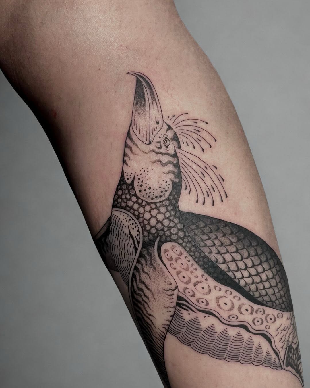 Tattoo by @smp.art_ — black_and_grey, illustrative