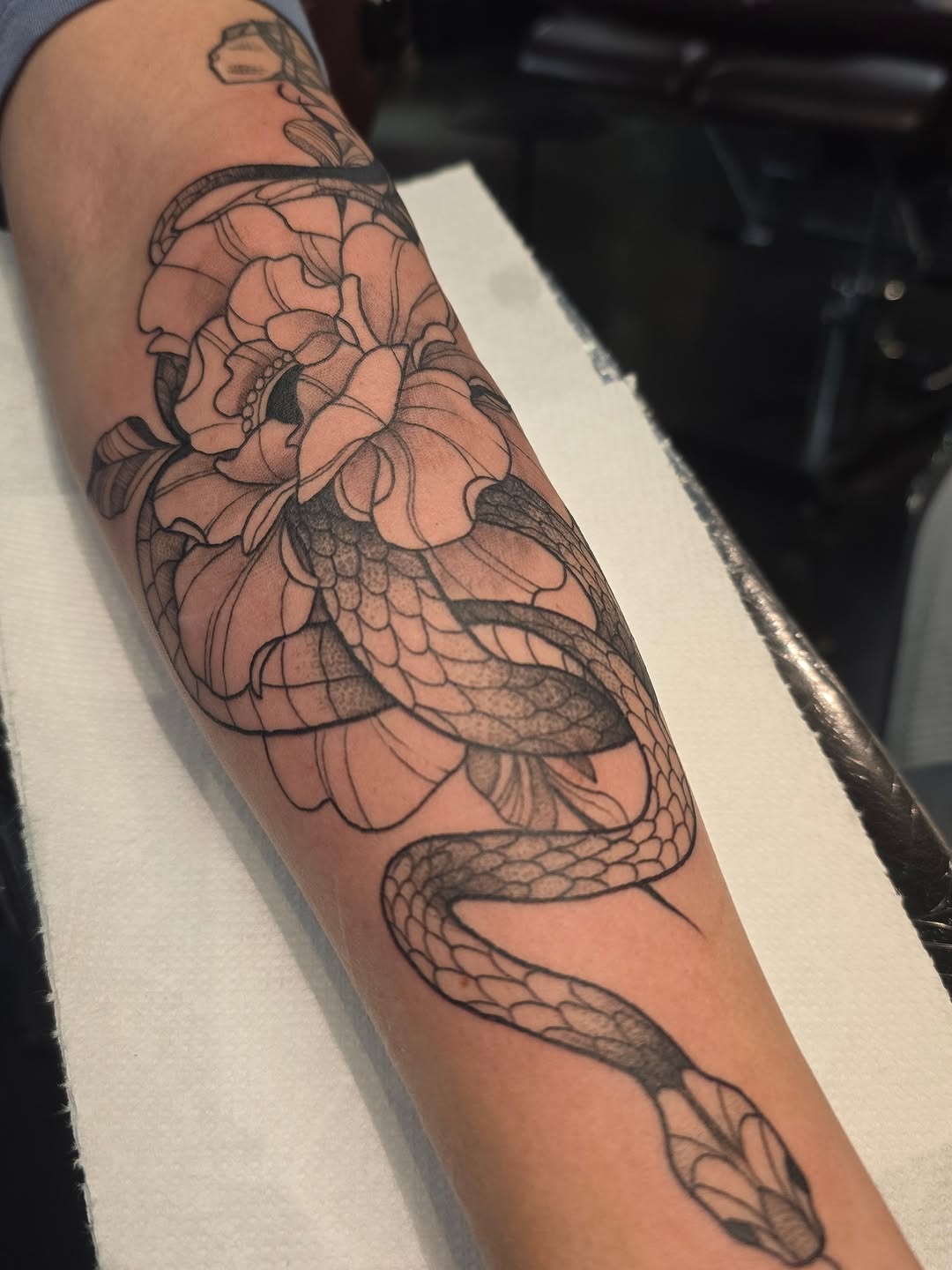 Tattoo by @needleandthorntattoo — japanese_irezumi, black_and_grey