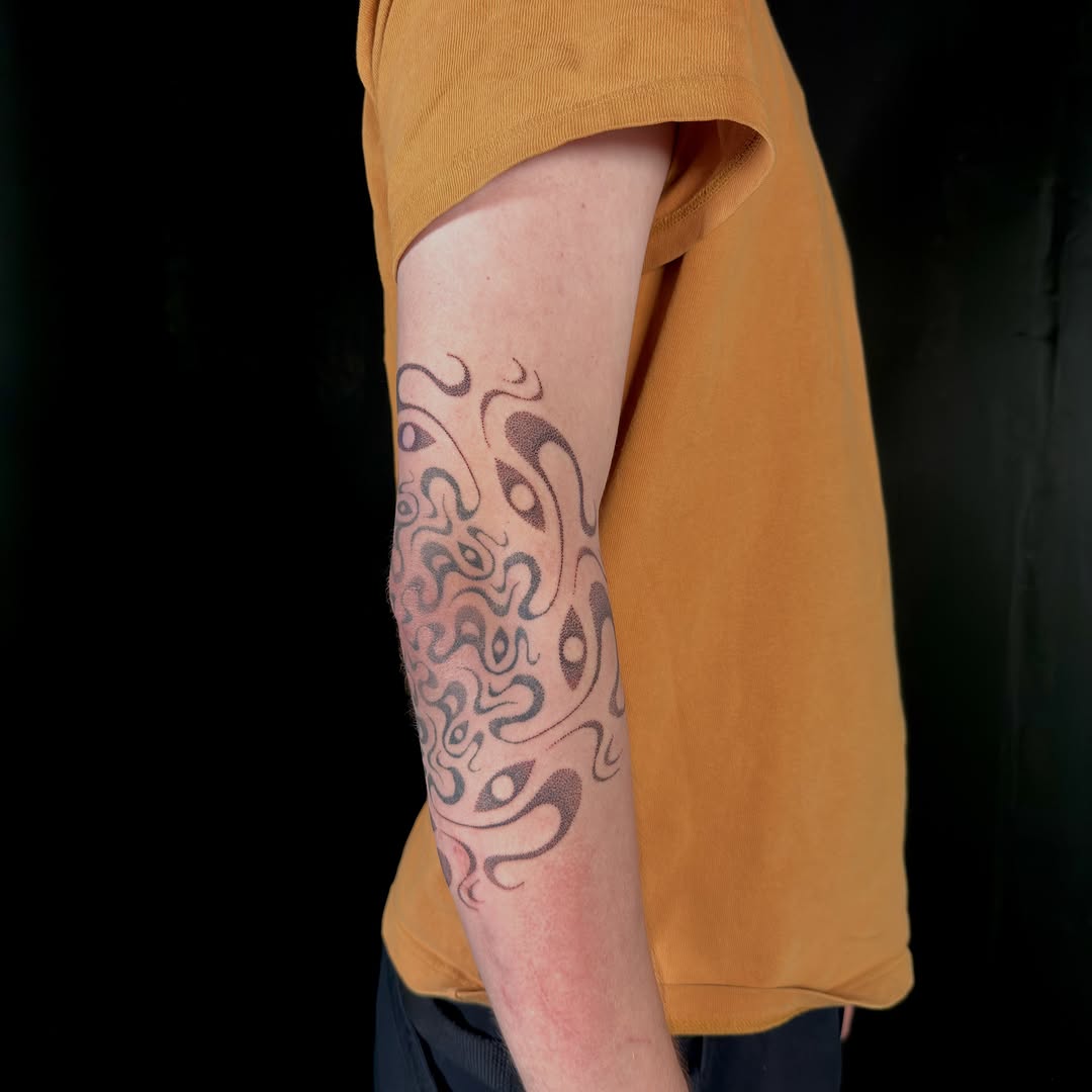 Tattoo by @tenderpoke — geometric, illustrative