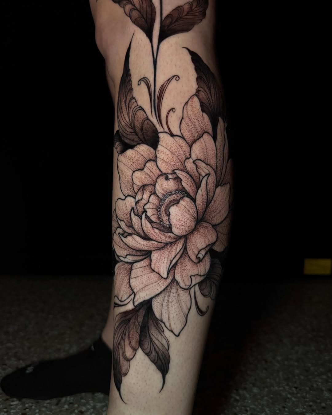 Tattoo by @lyssa_jtattoo — dotwork, black_and_grey