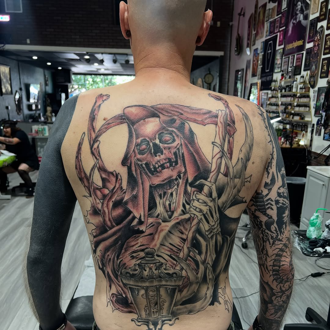 Tattoo by @neotrashace — dark_realism, black_and_grey