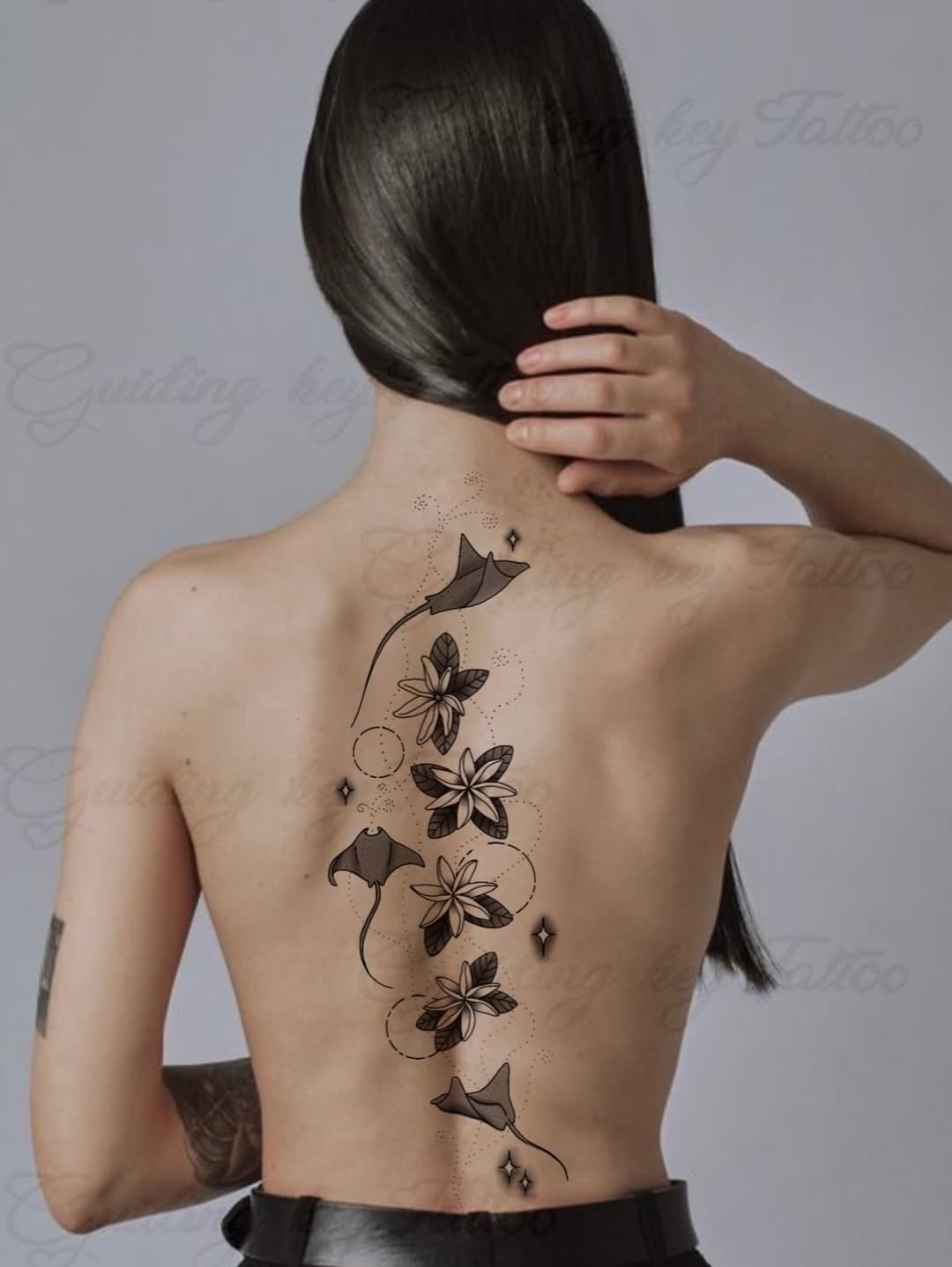 Tattoo by @guidingkey_tattoo — black_and_grey