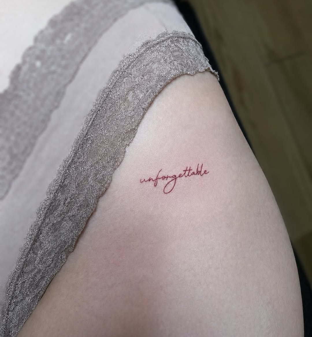 Tattoo by @dazeeinkstudio โ lettering_script, fine_line