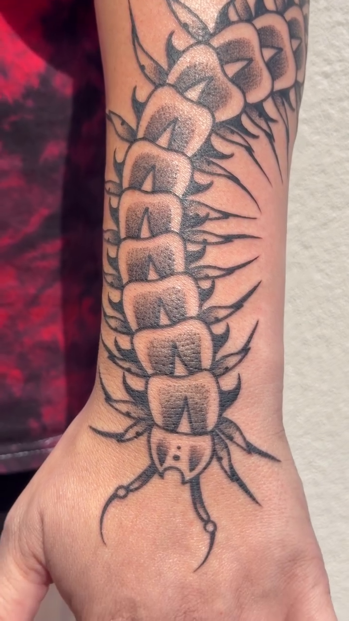 Tattoo by @fleabagtattoos — black_and_grey, realism