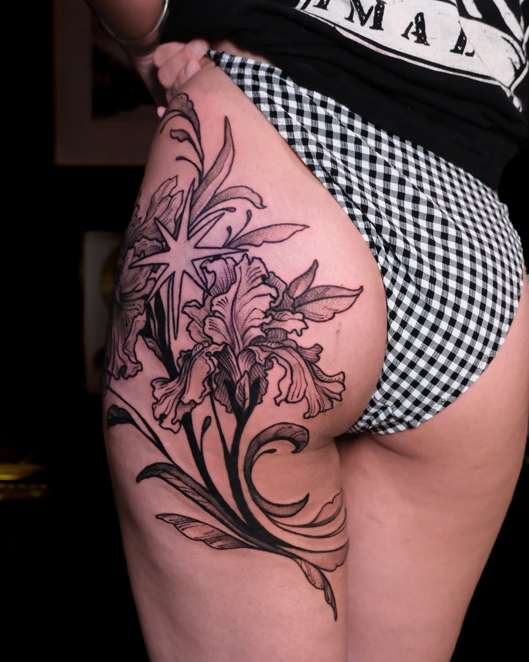 Tattoo by @fortytwojudges — black_and_grey, illustrative