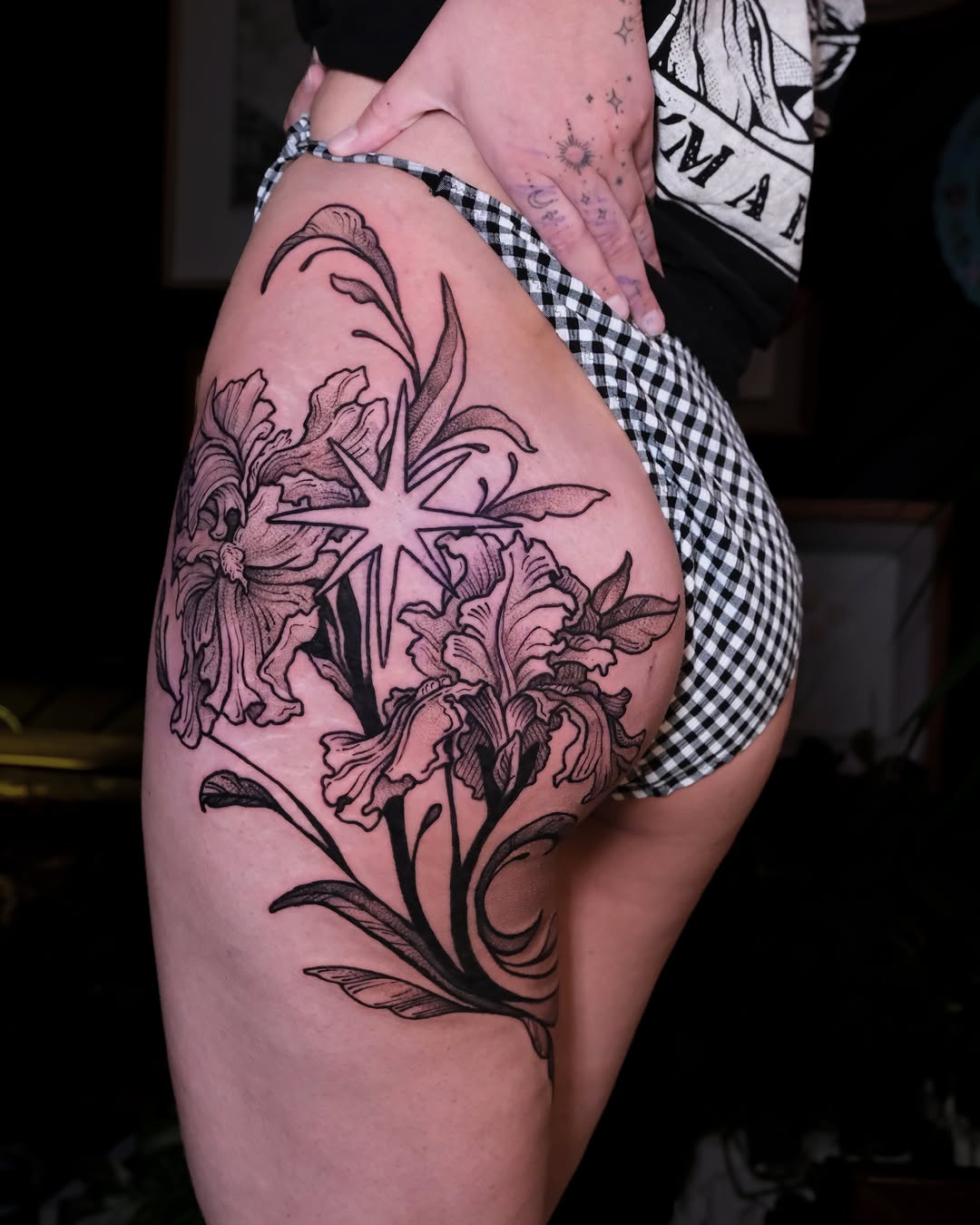 Tattoo by @fortytwojudges — black_and_grey, ornamental