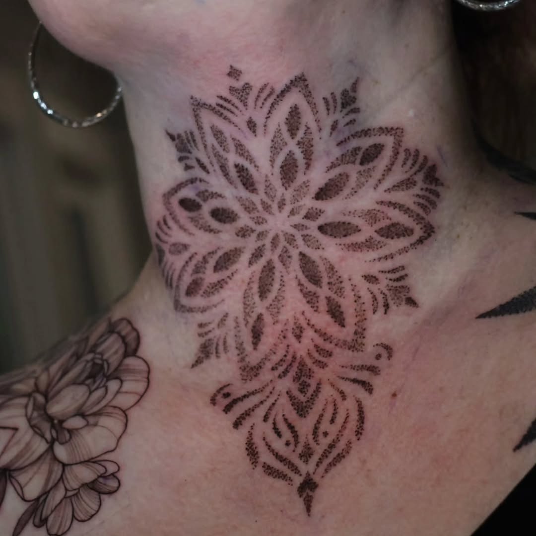 Tattoo by @stranger_tattooo — dotwork, ornamental