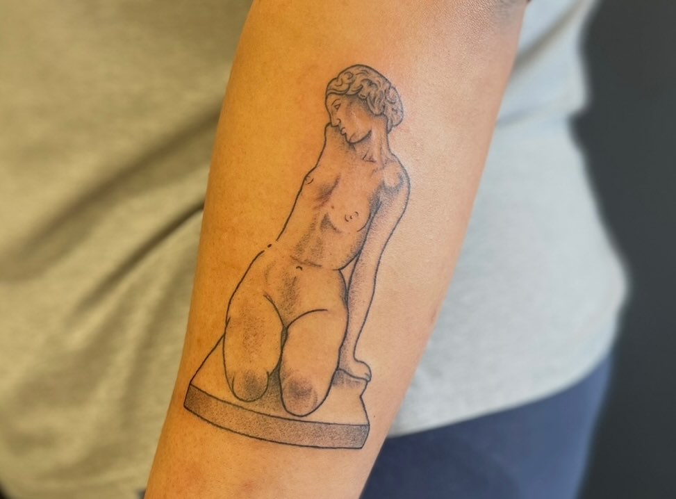 Tattoo by @sin_sidney_tatts — illustrative, black_and_grey