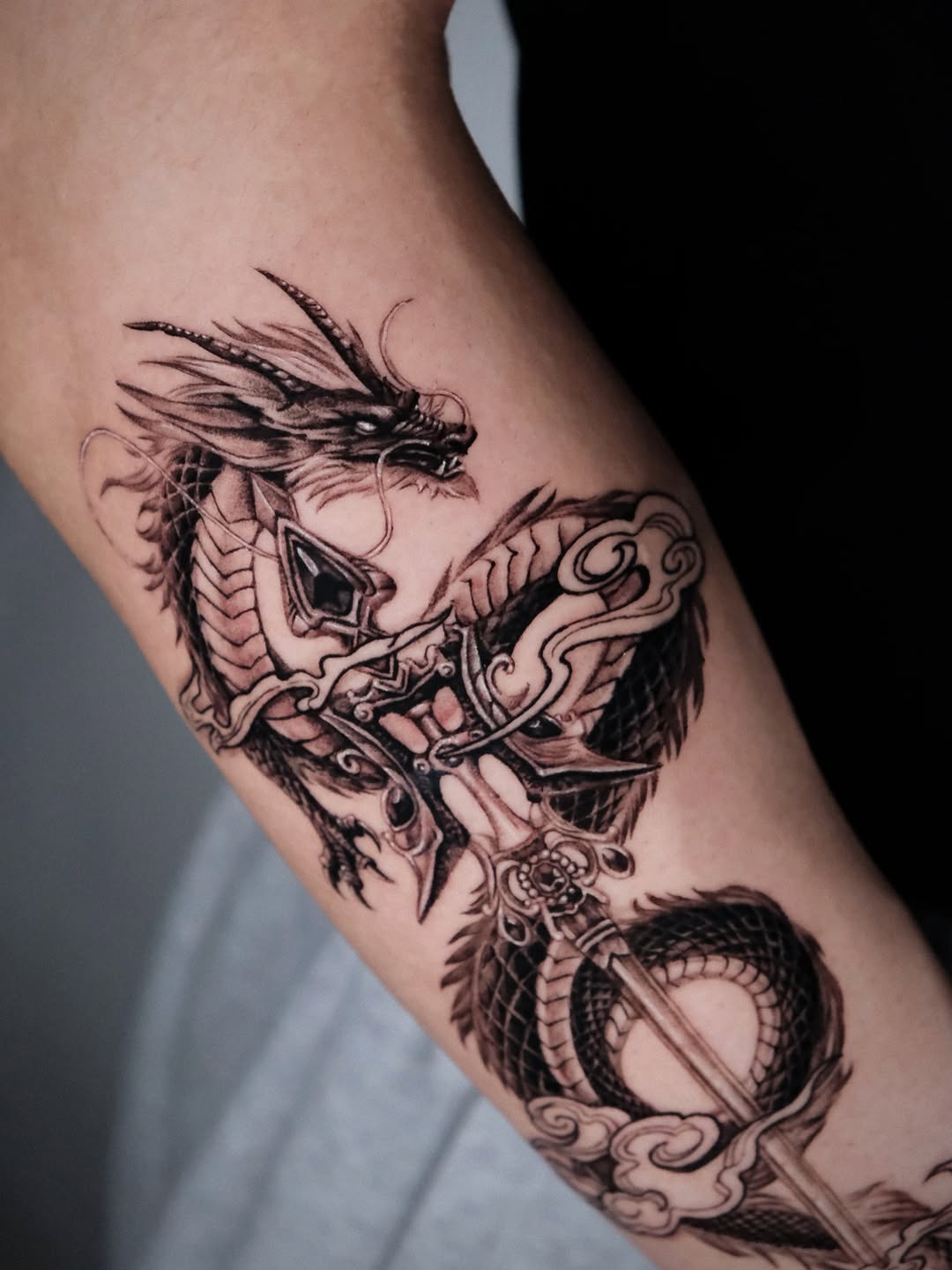 Tattoo by @da.an_tattooer — illustrative, black_and_grey