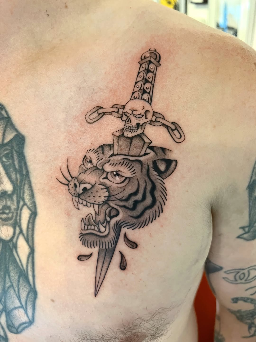 Tattoo by @mickeyycarlisle — american_traditional, black_and_grey