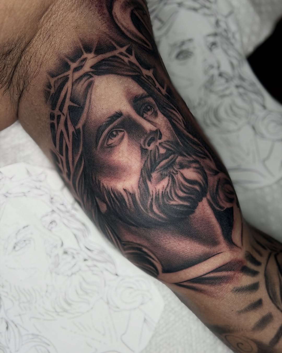 Tattoo by @badjujutattoo β realism, black_and_grey
