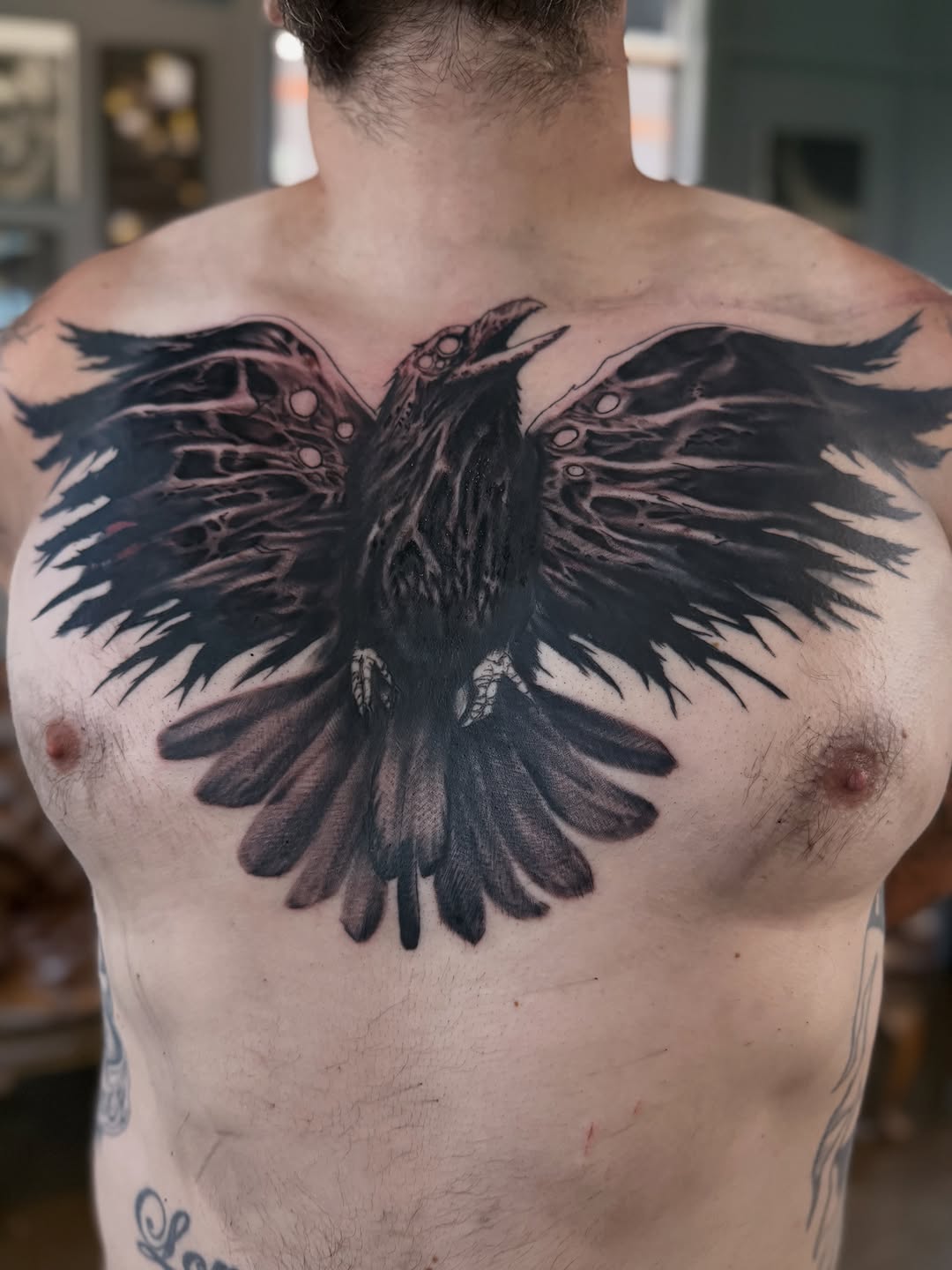 Tattoo by @mileshaysmith_ttt — blackwork, dark_realism