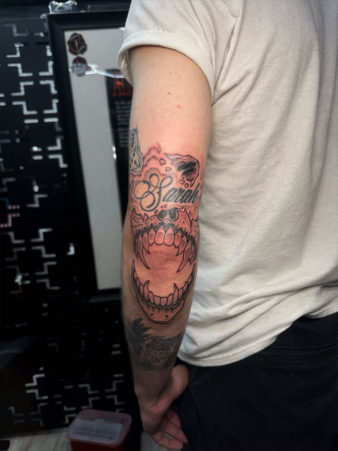 Tattoo by @ecxduzit — lettering_script, illustrative