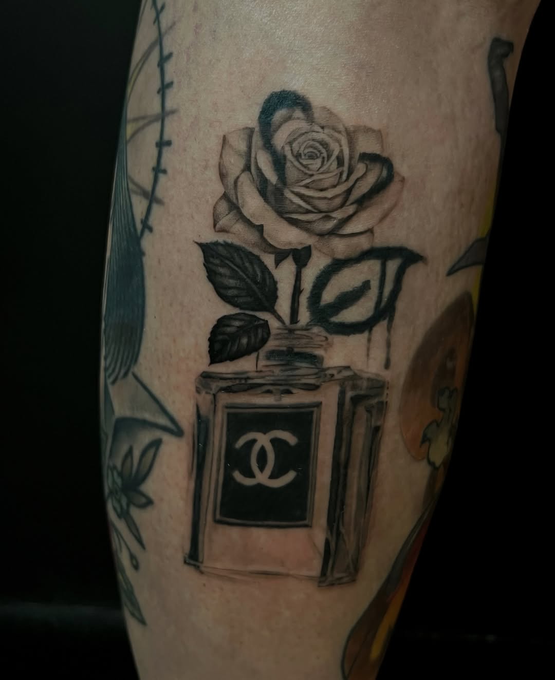Tattoo by @tinybabytattoo β realism, black_and_grey