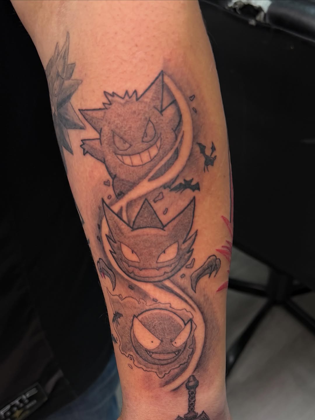 Tattoo by @tofuskintattoo β anime, black_and_grey