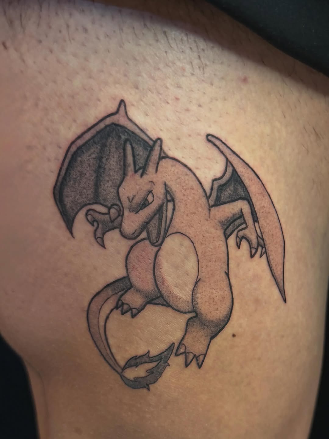 Tattoo by @tofuskintattoo β anime, black_and_grey
