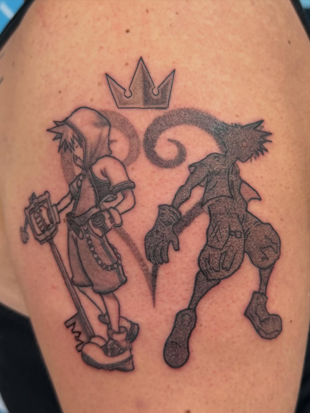 Tattoo by @tofuskintattoo β anime, black_and_grey