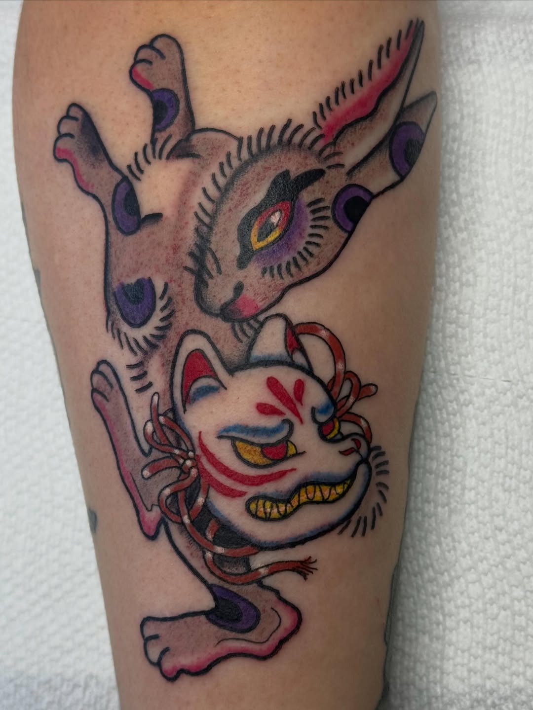 Tattoo by @scorpio.memento — american_traditional, illustrative