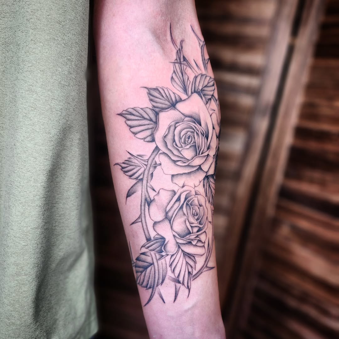 Tattoo by @kz.tattoos — black_and_grey, illustrative