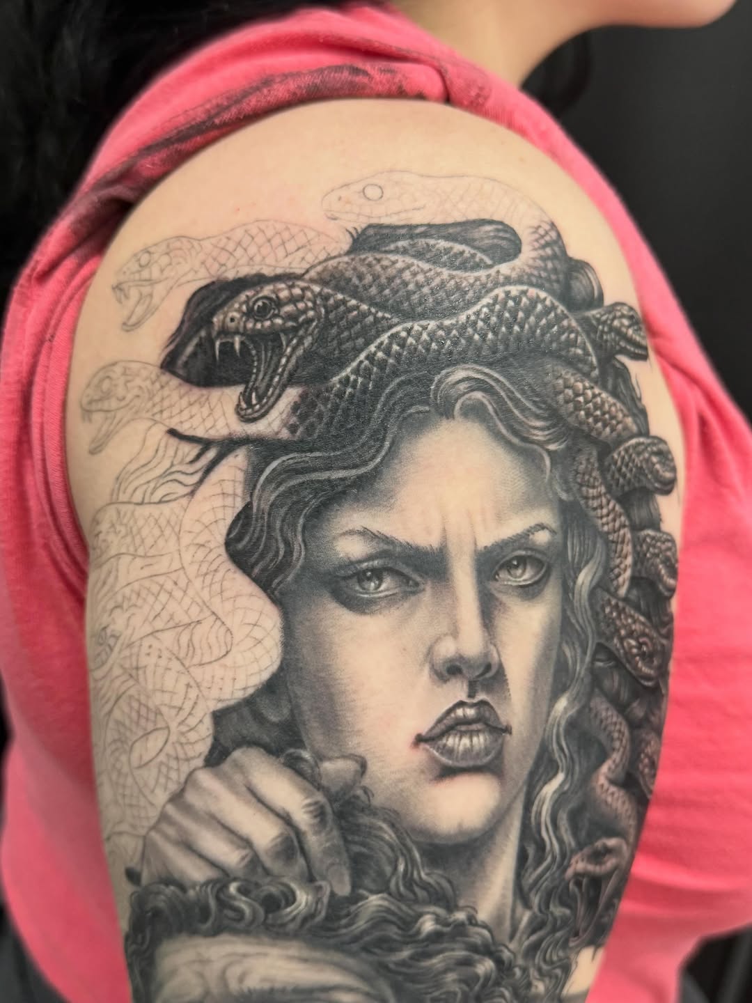 Tattoo by @kinghell73 — realism, black_and_grey