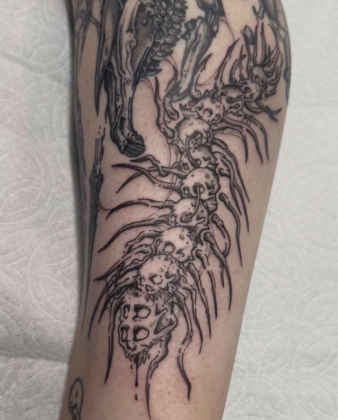 Tattoo by @beelzebubbers — dark_realism, blackwork