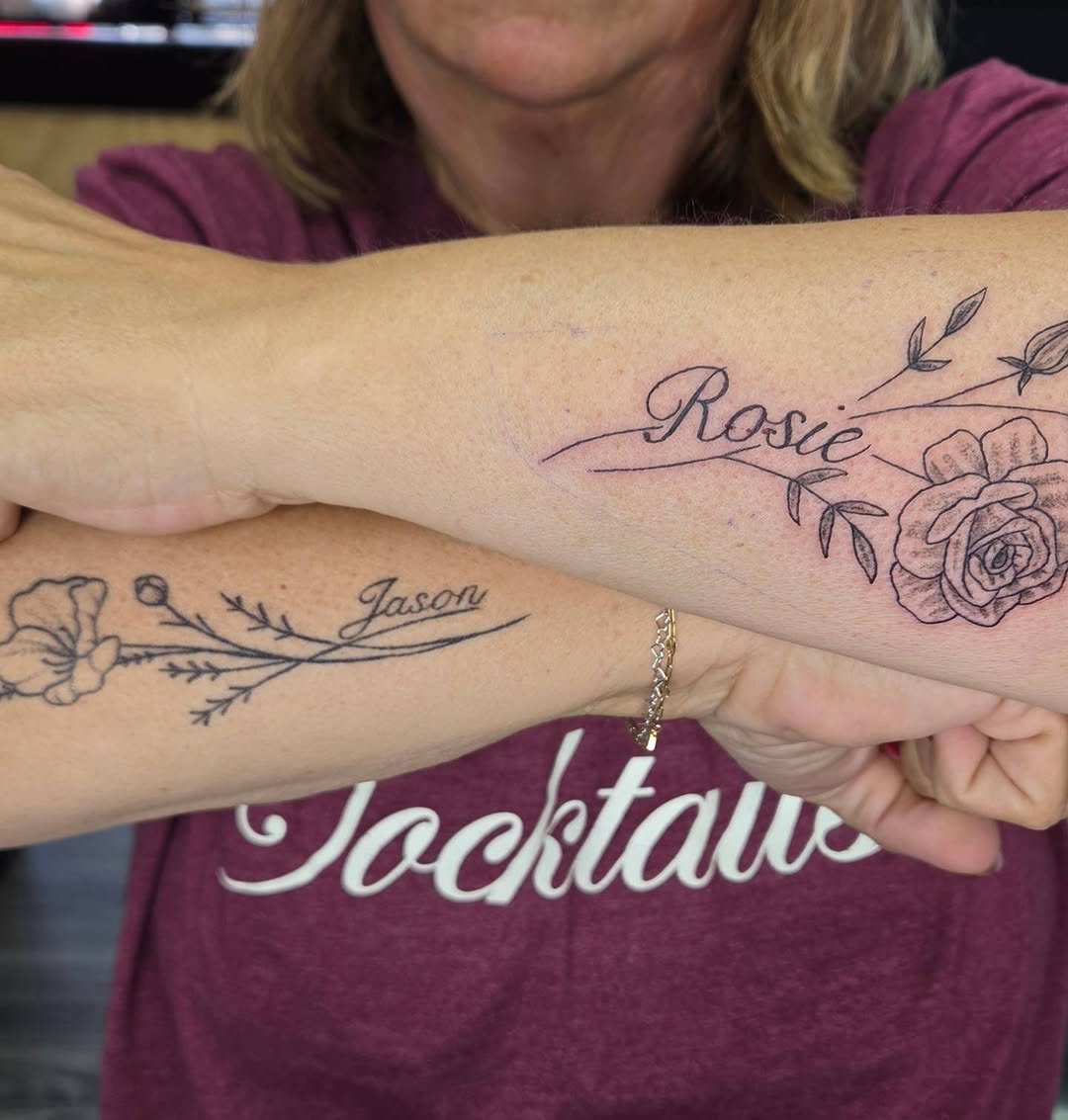 Tattoo by @jessie.d_tattoos β fine_line, lettering_script