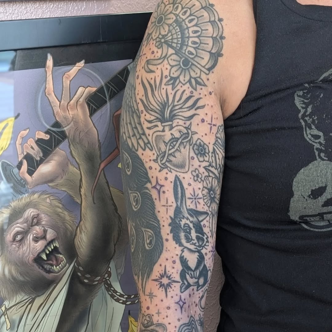 Tattoo by @qualiitygreen — illustrative, black_and_grey