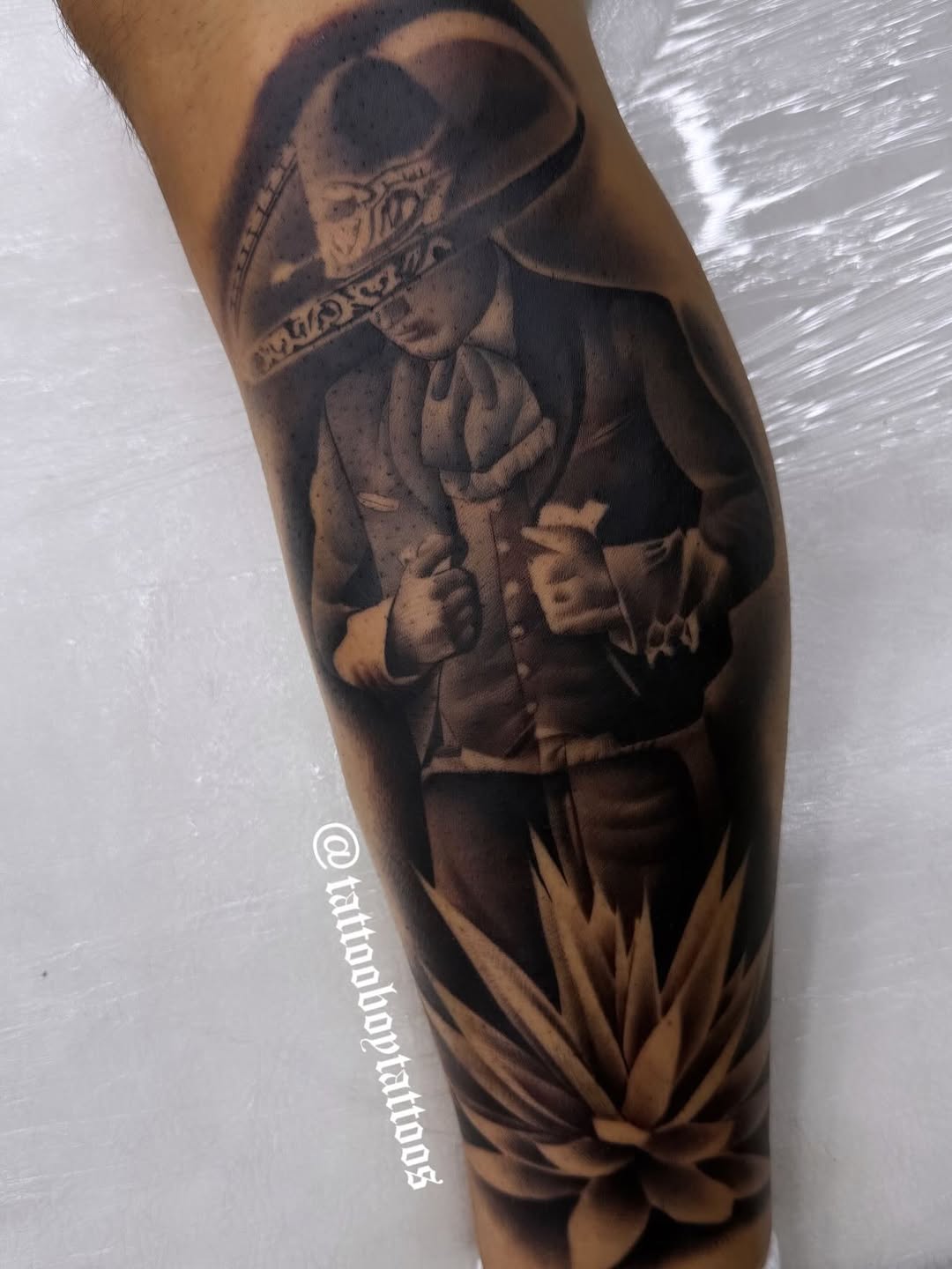 Tattoo by @tattooboytattoos — black_and_grey, realism
