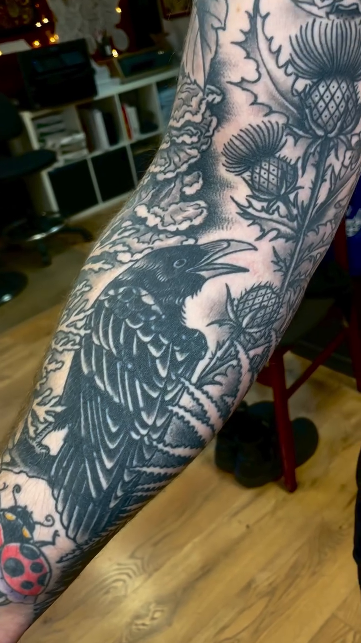Tattoo by @krystendae โ black_and_grey, realism