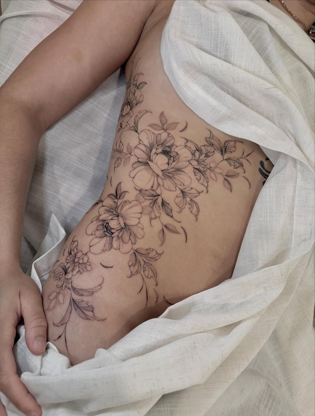Tattoo by @inkbyjustene โ fine_line, black_and_grey