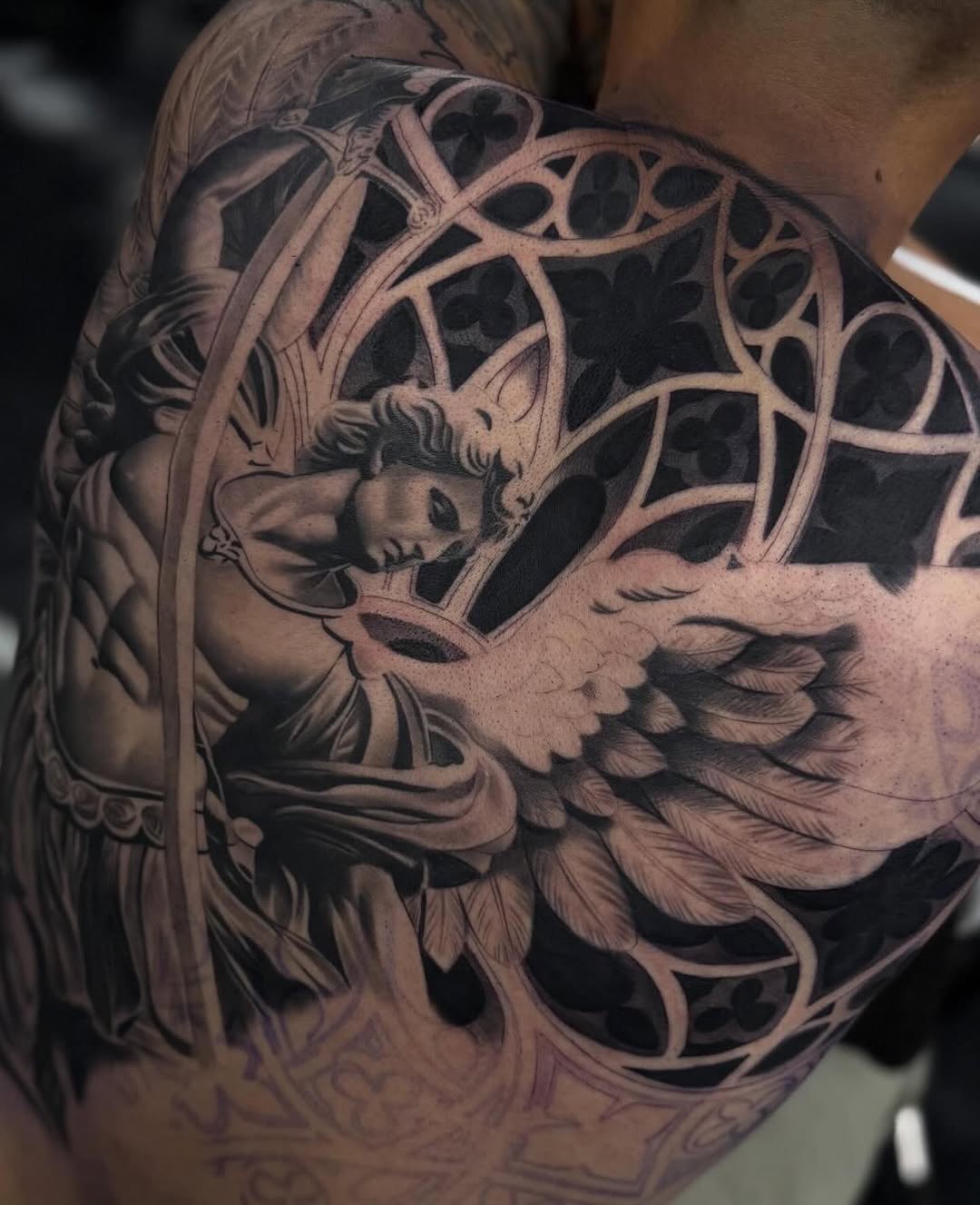 Tattoo by @angel_damiangg β realism, black_and_grey
