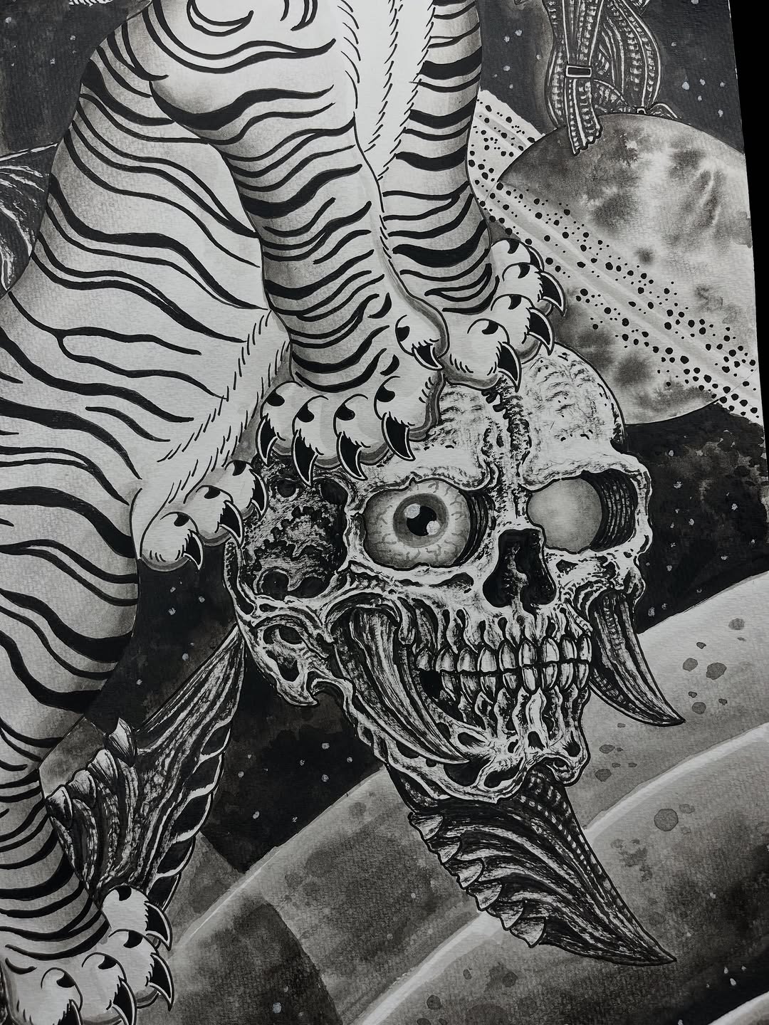 Tattoo by @graham_niles — dark_realism, black_and_grey