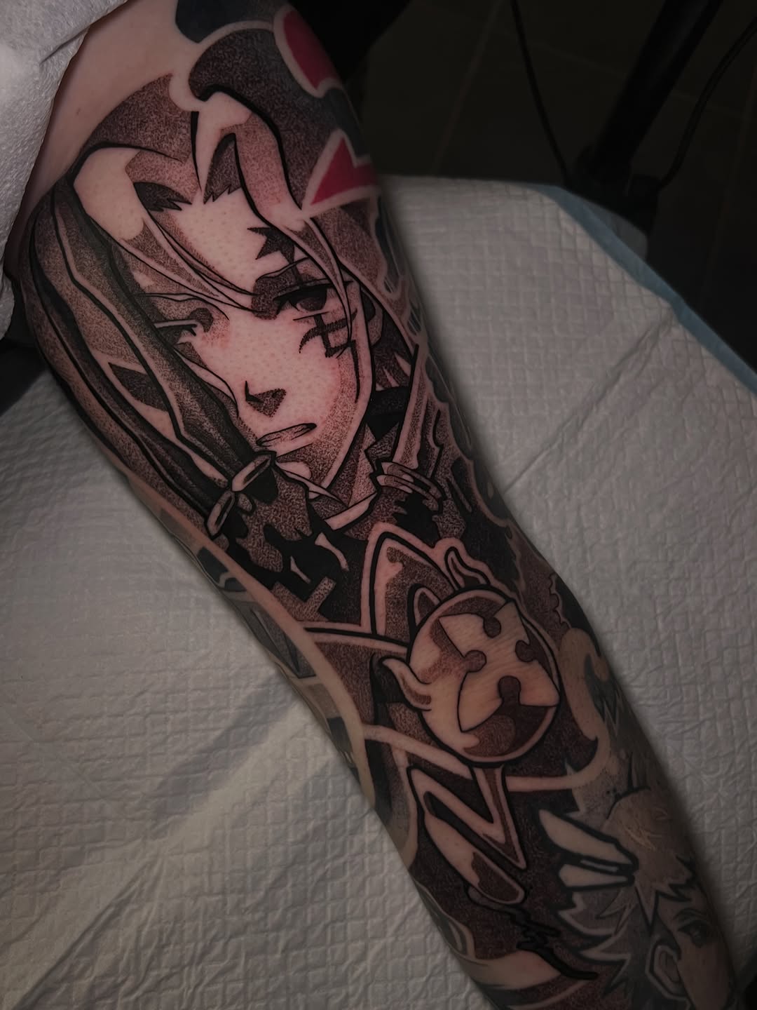Tattoo by @jett_sonn โ anime, dotwork