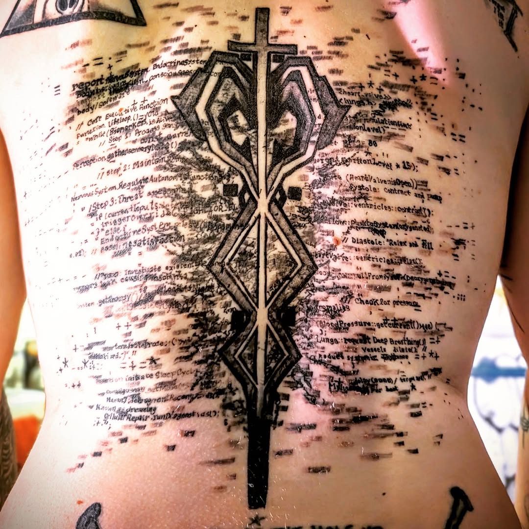 Tattoo by @sarah.pi.tattoo — blackwork, lettering_script