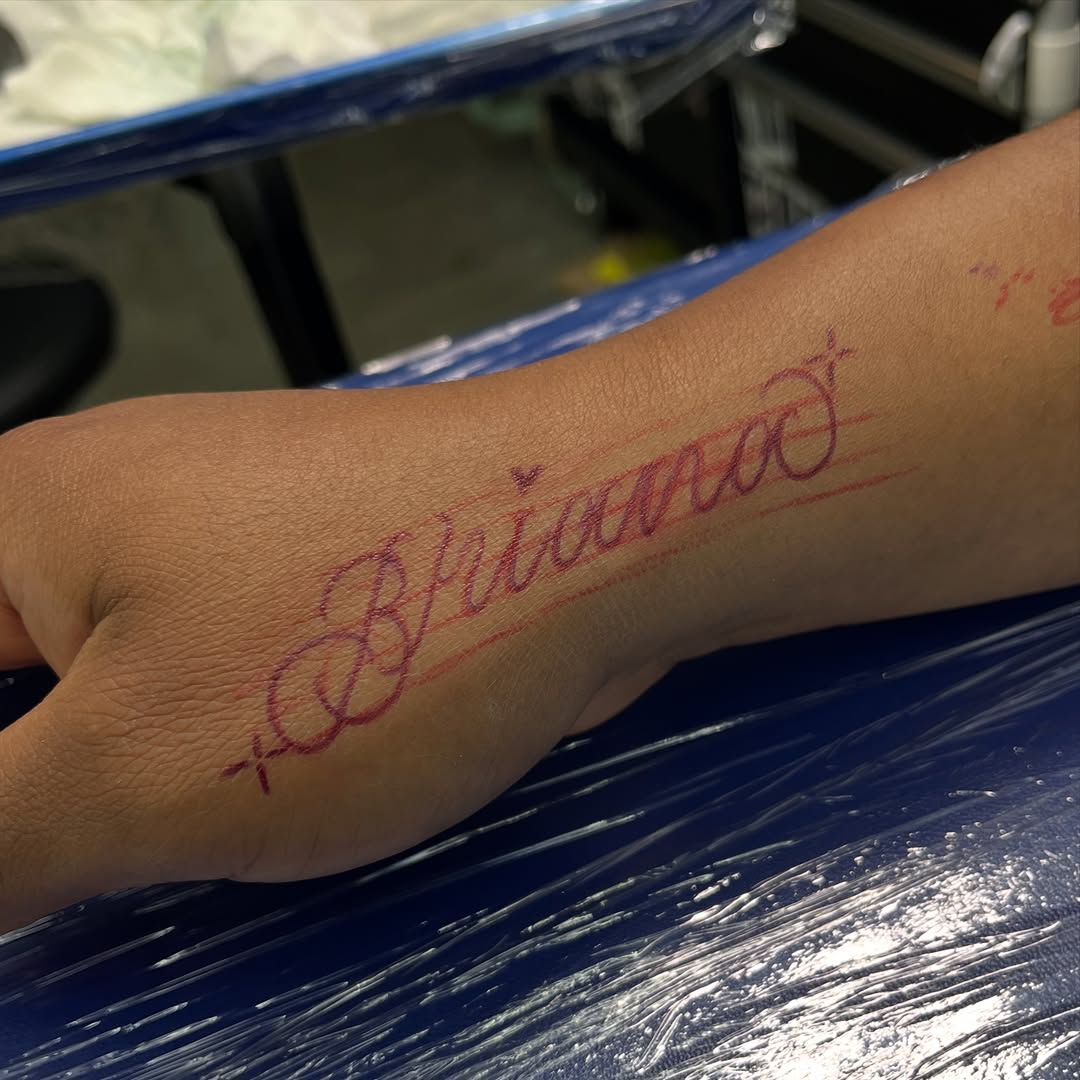Tattoo by @yungmonalisaofficial — lettering_script, fine_line