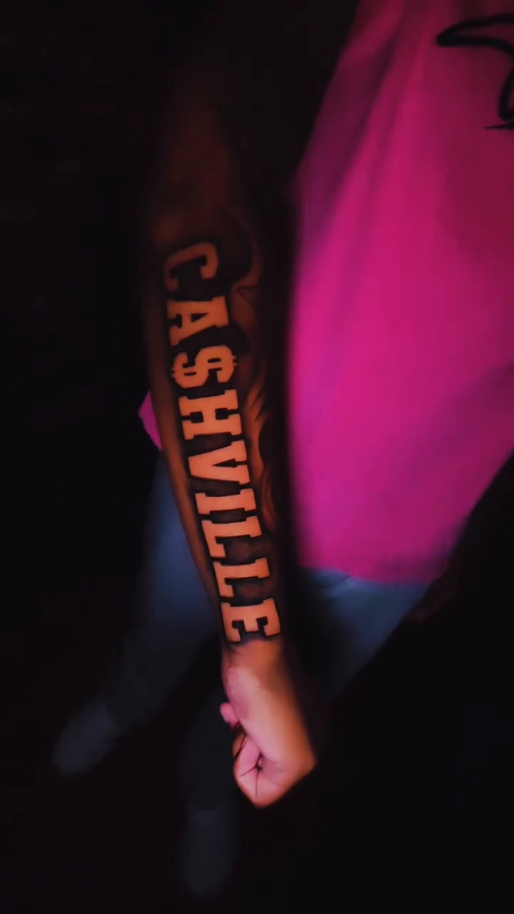 Tattoo by @steelsworldofink — lettering_script, illustrative