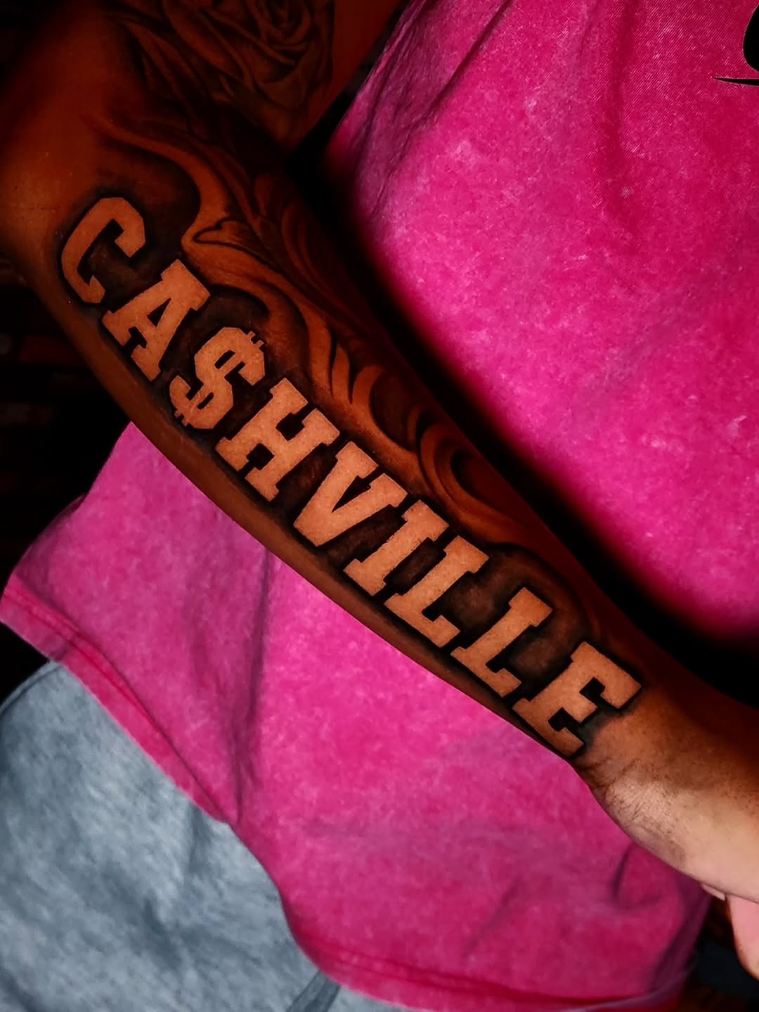 Tattoo by @steelsworldofink — lettering_script, blackwork