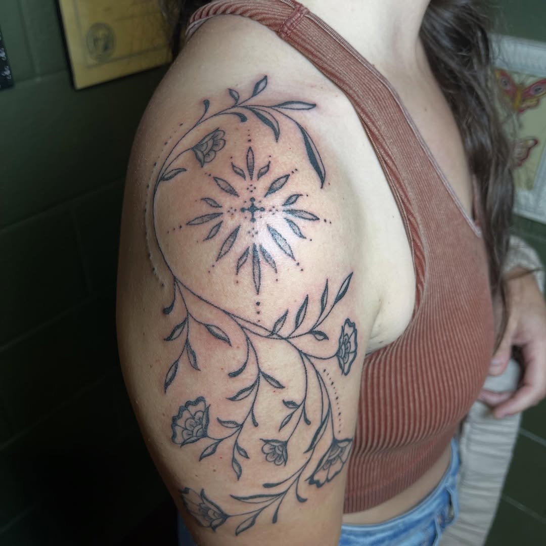 Tattoo by @permanent_pokes_ — fine_line, dotwork