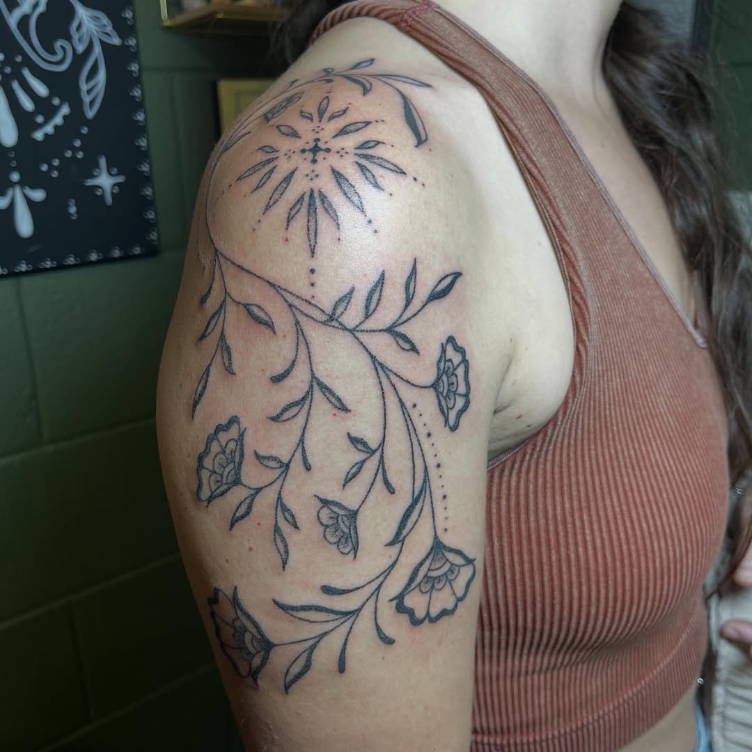 Tattoo by @permanent_pokes_ — fine_line, dotwork