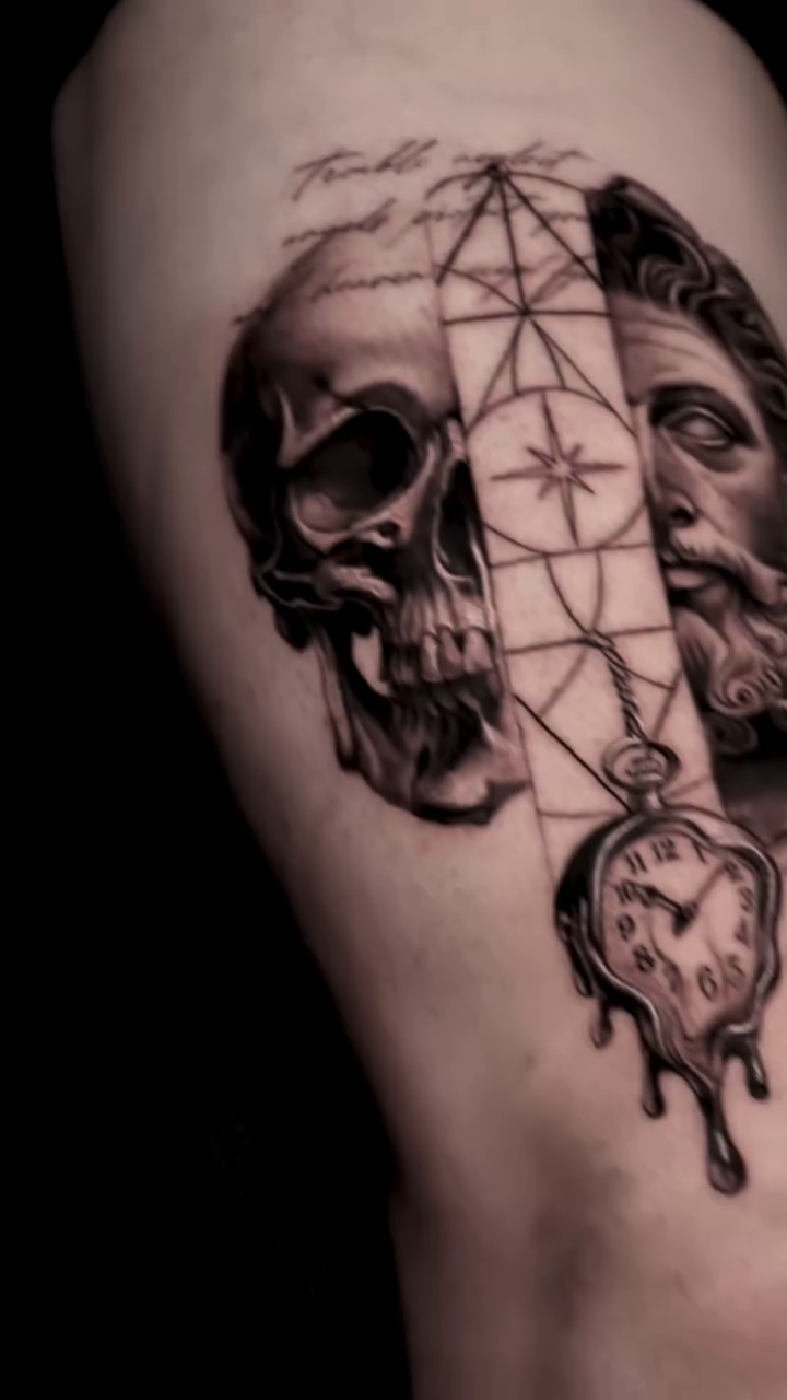 Tattoo by @alisalehtattoos β realism, black_and_grey