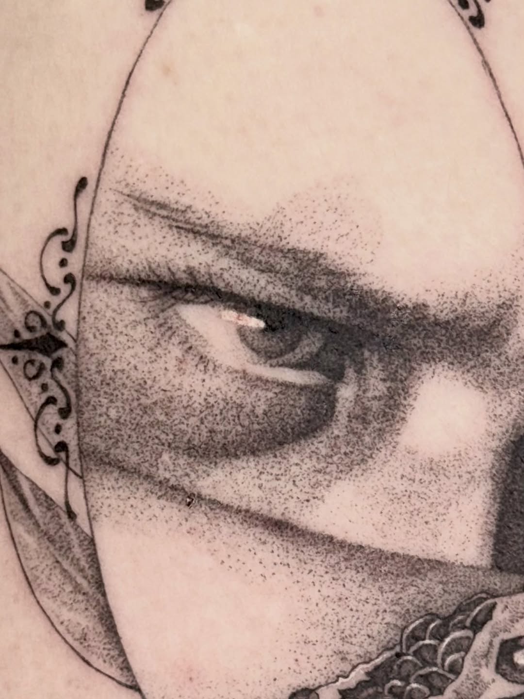 Tattoo by @jesskuesperttattoo — dotwork, black_and_grey