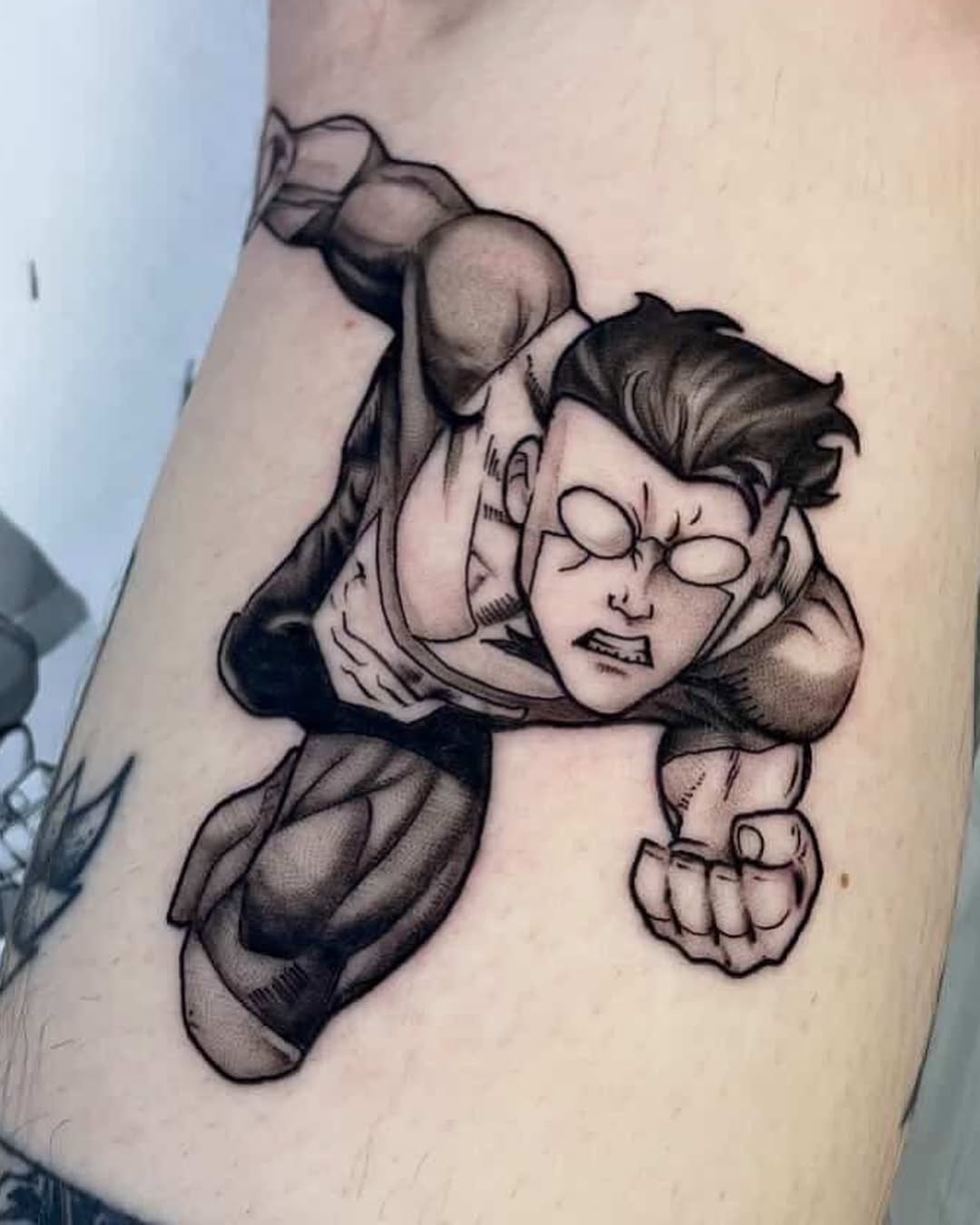 Tattoo by @mharristattoos — anime, black_and_grey