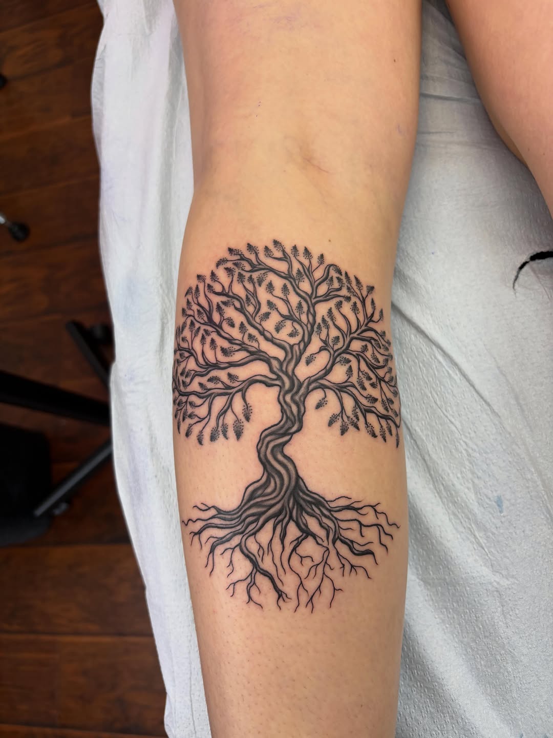 Tattoo by @skyecaliforniaink — black_and_grey, ornamental