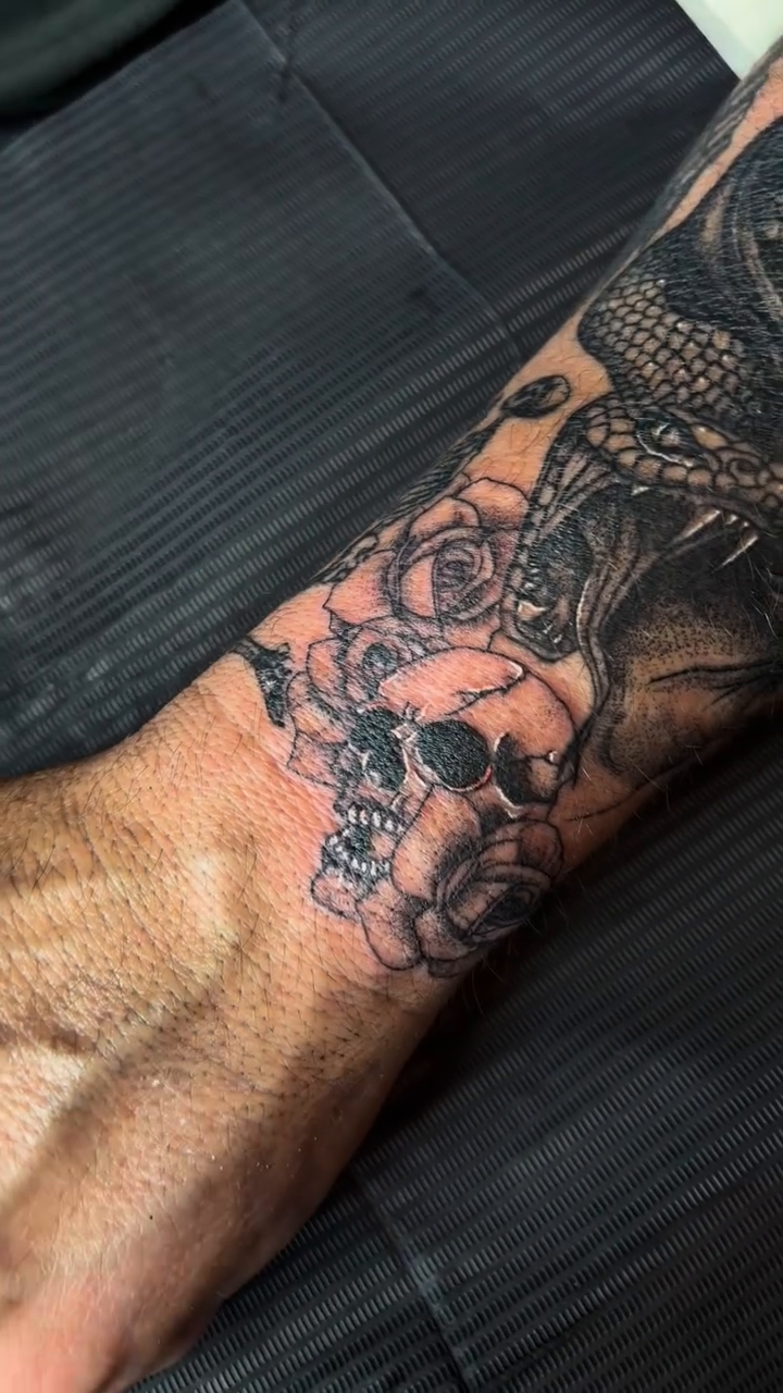 Tattoo by @aguilera_artistry — black_and_grey, illustrative