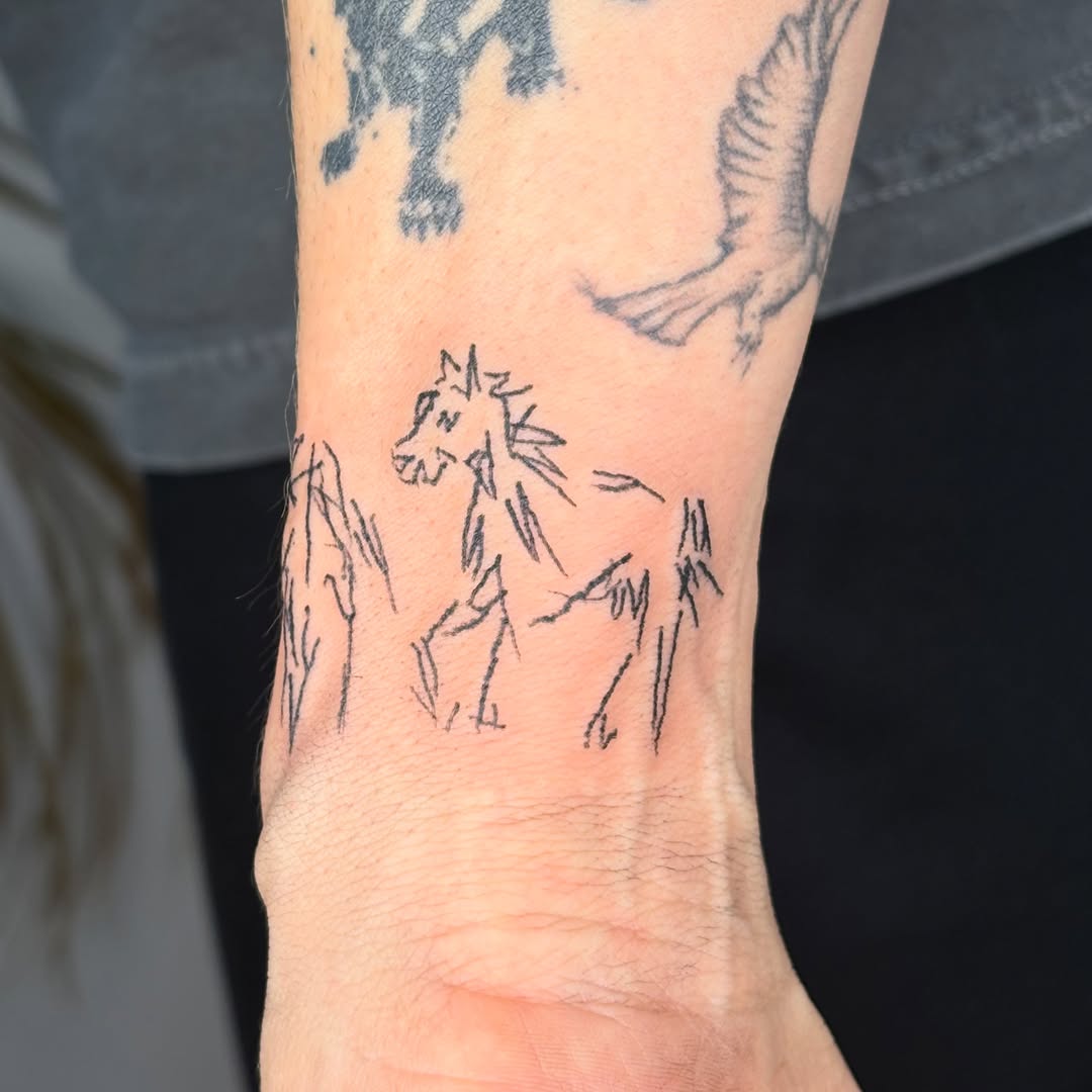 Tattoo by @seayalaterpirate — sketch, fine_line