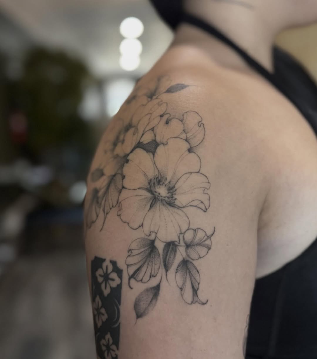 Tattoo by @pixi.bite — fine_line, black_and_grey