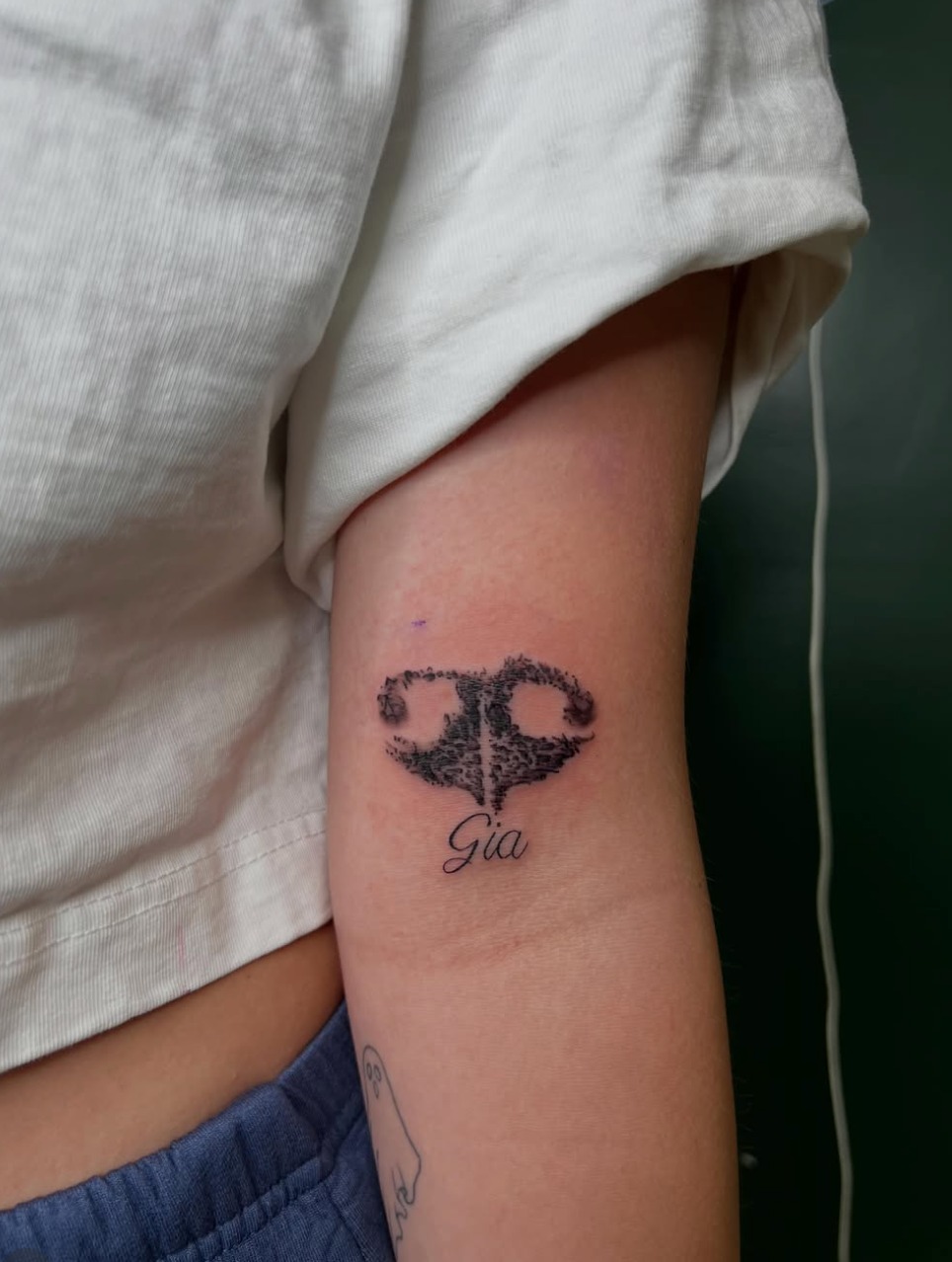 Tattoo by @tattoosbyrach — black_and_grey, lettering_script