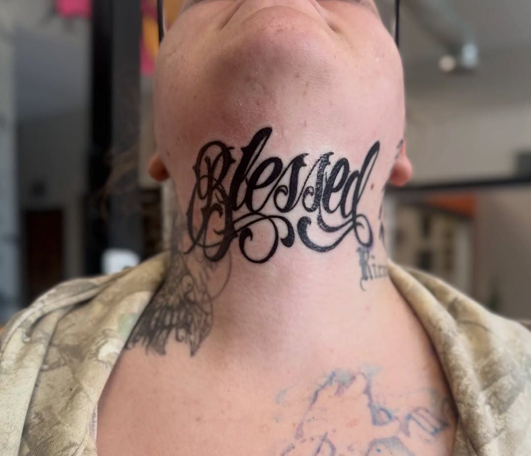 Tattoo by @cherrypoppingchuck — lettering_script, illustrative