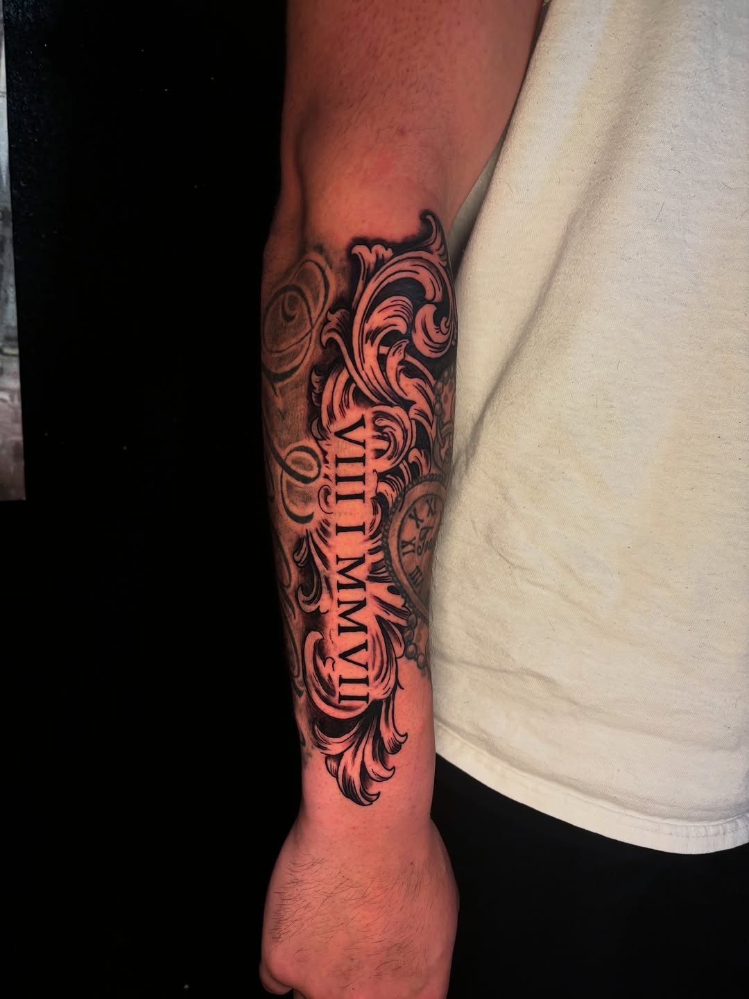 Tattoo by @jt.tattoos1 — black_and_grey, ornamental